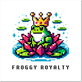 Pixel Frog King - 8bit Crowned Amphibian Art Posters and Art